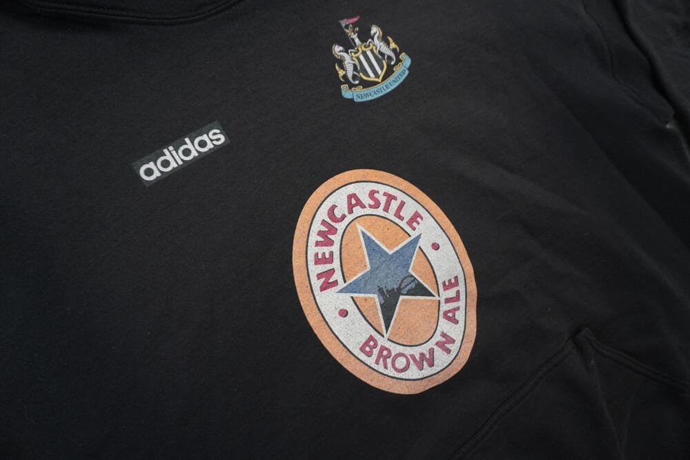 Newcastle United Hoodie Sweatshirt Mens 3XL Black Soccer Adidas Brown Ale